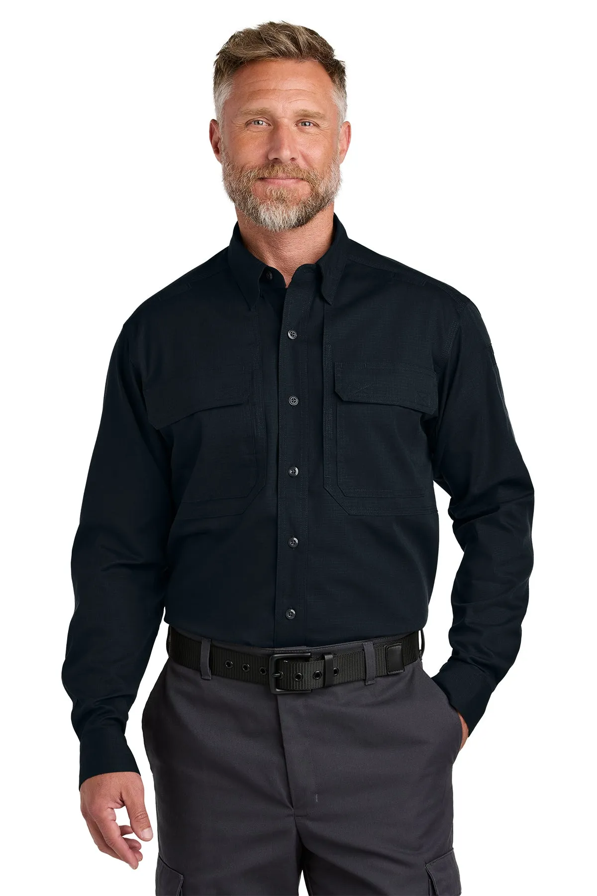 CornerStone Long Sleeve Select Tactical Custom Shirts, Navy Blue