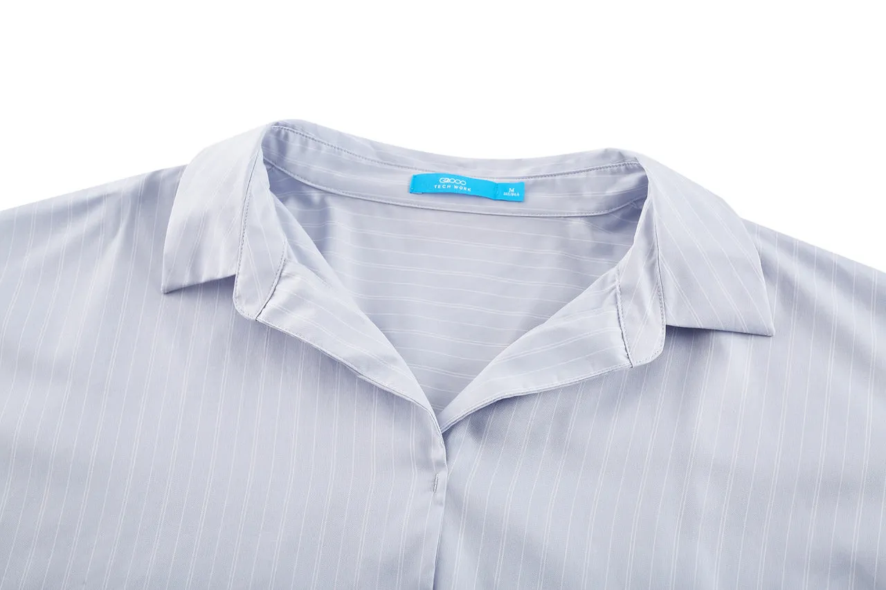 Diamond Cut Cotton Linen Stripe shirt