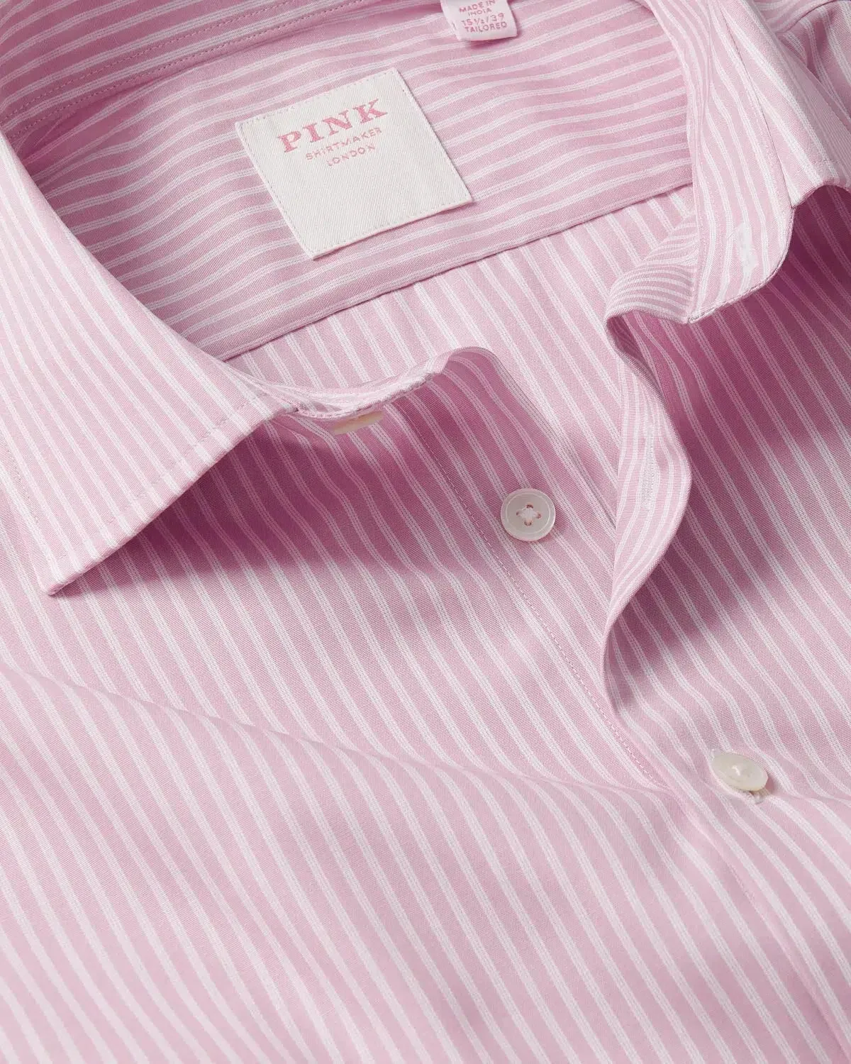 Thomas Pink Stripe Lux Shirt Pink White